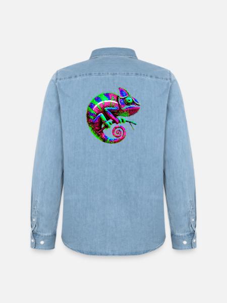 Caméléon - Chemise en denim homme bio Stanley/Stella - bleu clair délavé