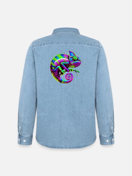Caméléon - Chemise en denim homme bio Stanley/Stella - bleu clair délavé