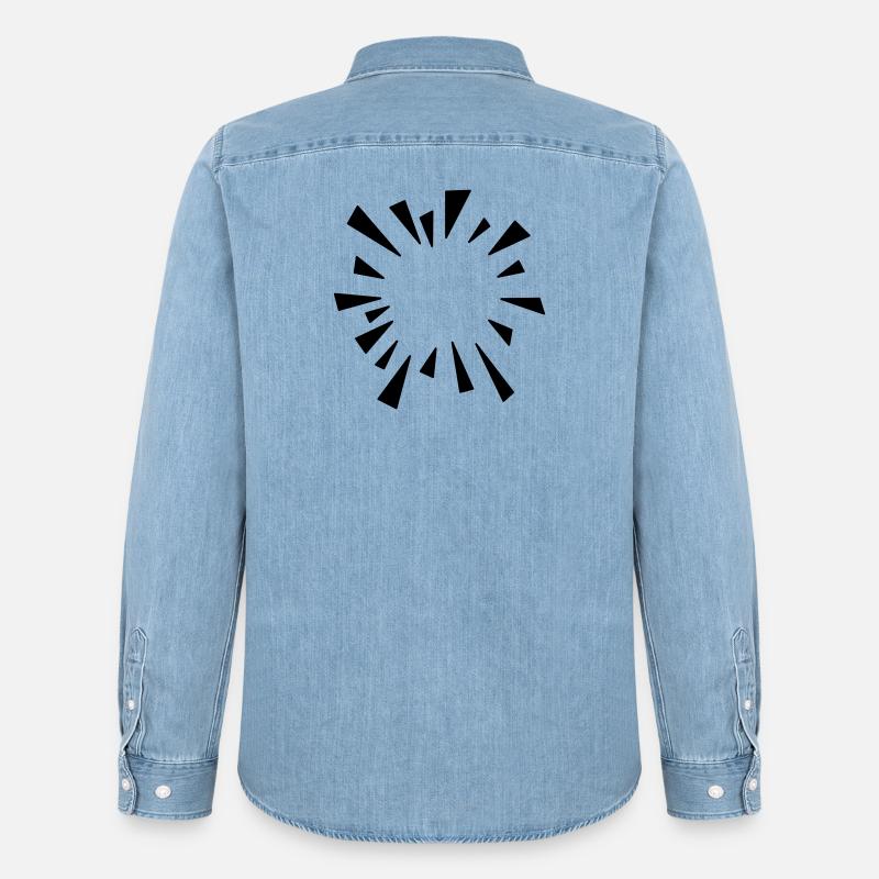 Comic Effekt geplatzter Luftballon - Männer Jeanshemd Organic von Stanley/Stella - verwaschenes Hellblau