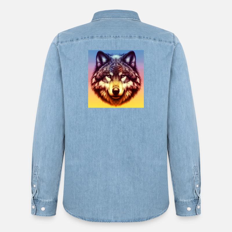 Wolf - Männer Jeanshemd Organic von Stanley/Stella - verwaschenes Hellblau
