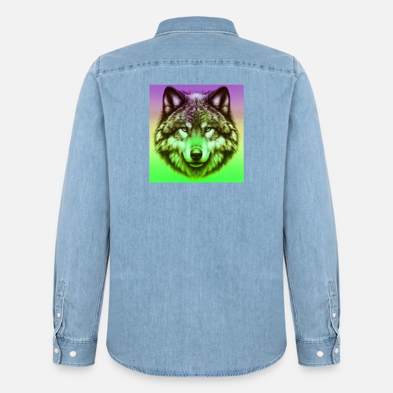 Wolf - Männer Jeanshemd Organic von Stanley/Stella - verwaschenes Hellblau