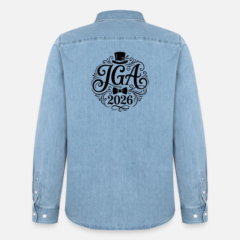 Jga 2026 Junggesellenabschied - Männer Jeanshemd Organic von Stanley/Stella - verwaschenes Hellblau