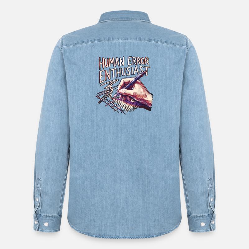Human Error Enthausiast - Männer Jeanshemd Organic von Stanley/Stella - verwaschenes Hellblau