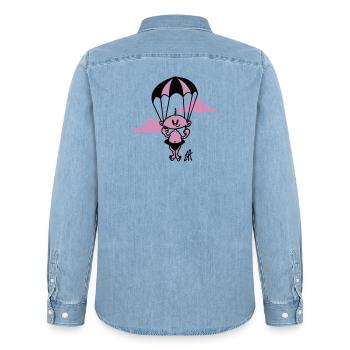 Baby - Männer Jeanshemd Organic von Stanley/Stella - verwaschenes Hellblau - Hinten - AI Model Male 185 light (185cm)