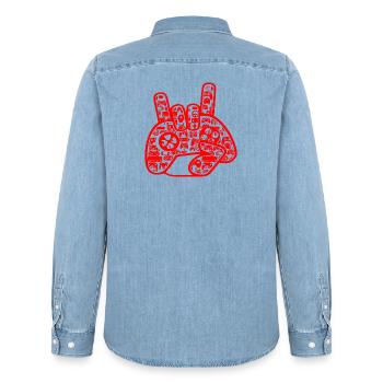 gamerr - Chemise en denim homme bio Stanley/Stella - bleu clair délavé - Dos - AI Model Male 185 light (185cm)