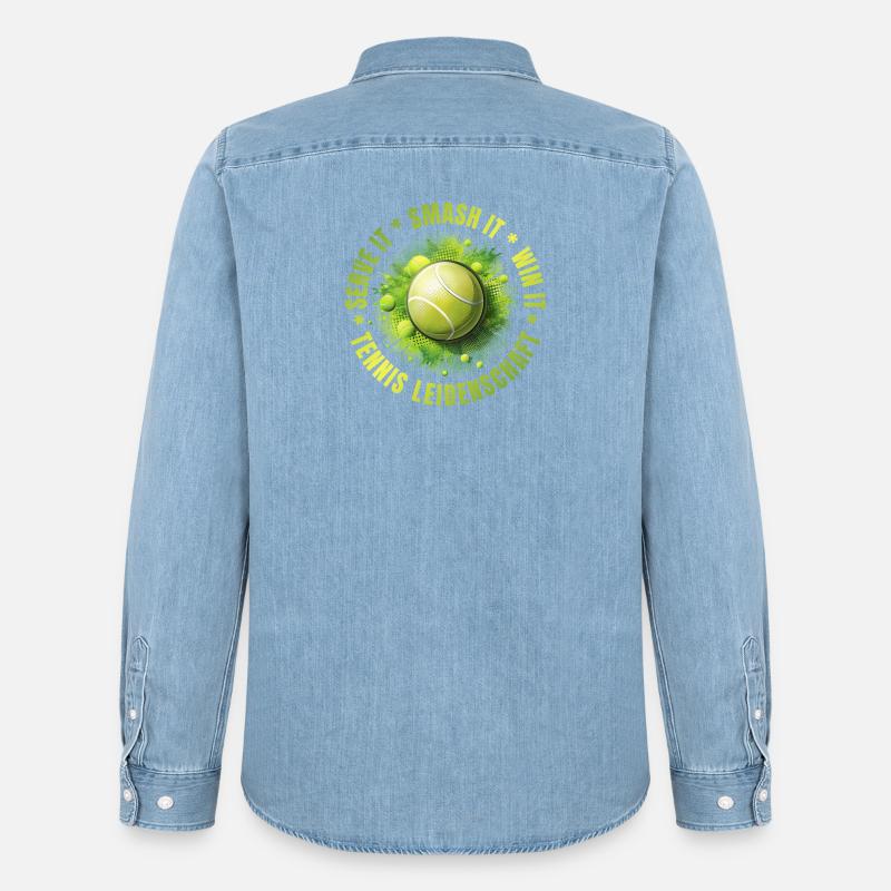 Serve it - Smash it - win it - Männer Jeanshemd Organic von Stanley/Stella - verwaschenes Hellblau