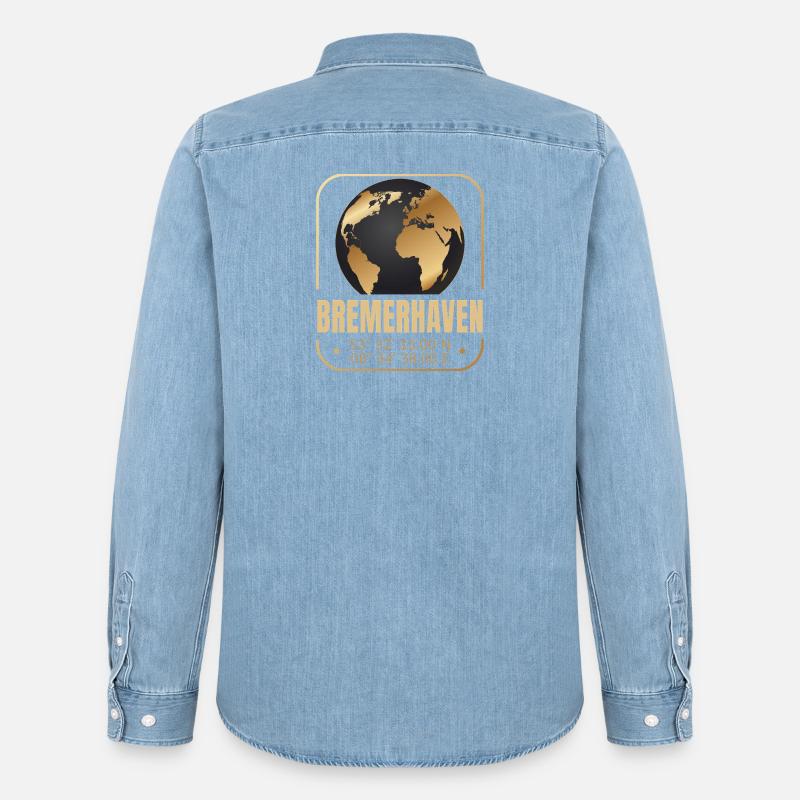 Bremerhaven - Männer Jeanshemd Organic von Stanley/Stella - verwaschenes Hellblau