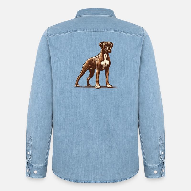 Boxer - Männer Jeanshemd Organic von Stanley/Stella - verwaschenes Hellblau