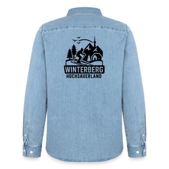 Winterberg Hochsauerland - Chemise en denim homme bio Stanley/Stella - bleu clair délavé - Dos - AI Model Male 185 light (185cm)