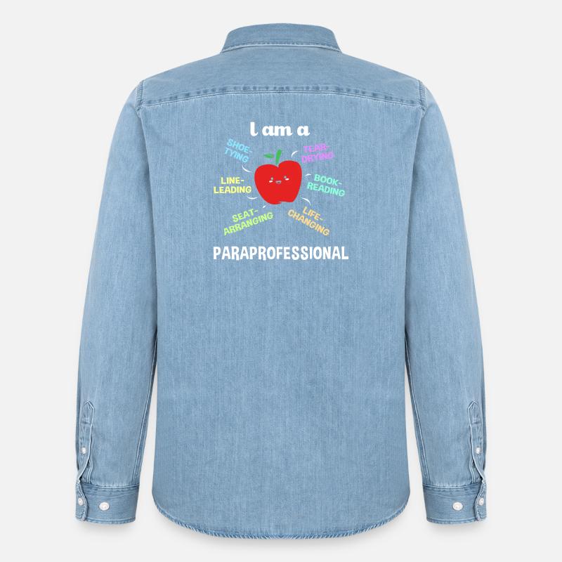 Lehrerassistent Paraprofessional Paraeducator - Männer Jeanshemd Organic von Stanley/Stella - verwaschenes Hellblau
