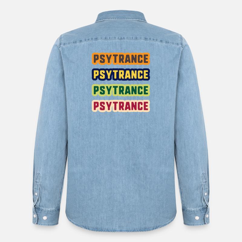 Psytrance-Farbstack - Männer Jeanshemd Organic von Stanley/Stella - verwaschenes Hellblau