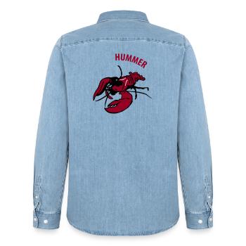 Homard - Chemise en denim homme bio Stanley/Stella - bleu clair délavé - Dos - AI Model Male 185 light (185cm)