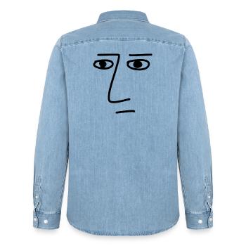 Art Face Künstler Mann - Männer Jeanshemd Organic von Stanley/Stella - verwaschenes Hellblau - Hinten - AI Model Male 185 light (185cm)