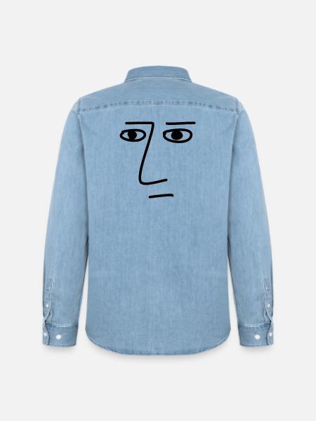Art Face Artist Man - Men’s Organic Denim Shirt by Stanley/Stella - light wash