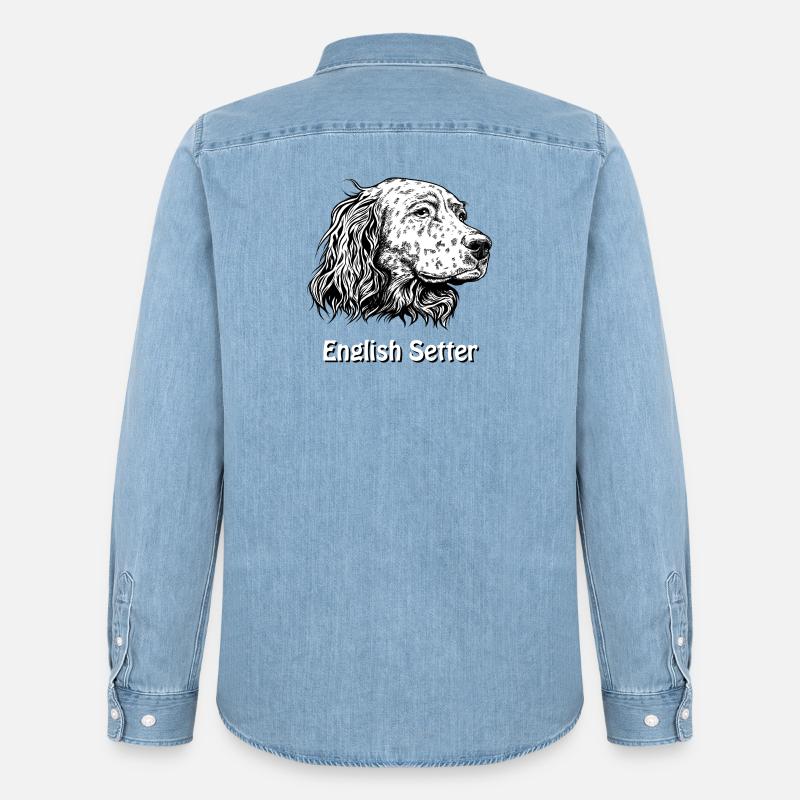 Ritratto del setter inglese - Camicia in denim Stanley/Stella - azzurro chiaro slavato