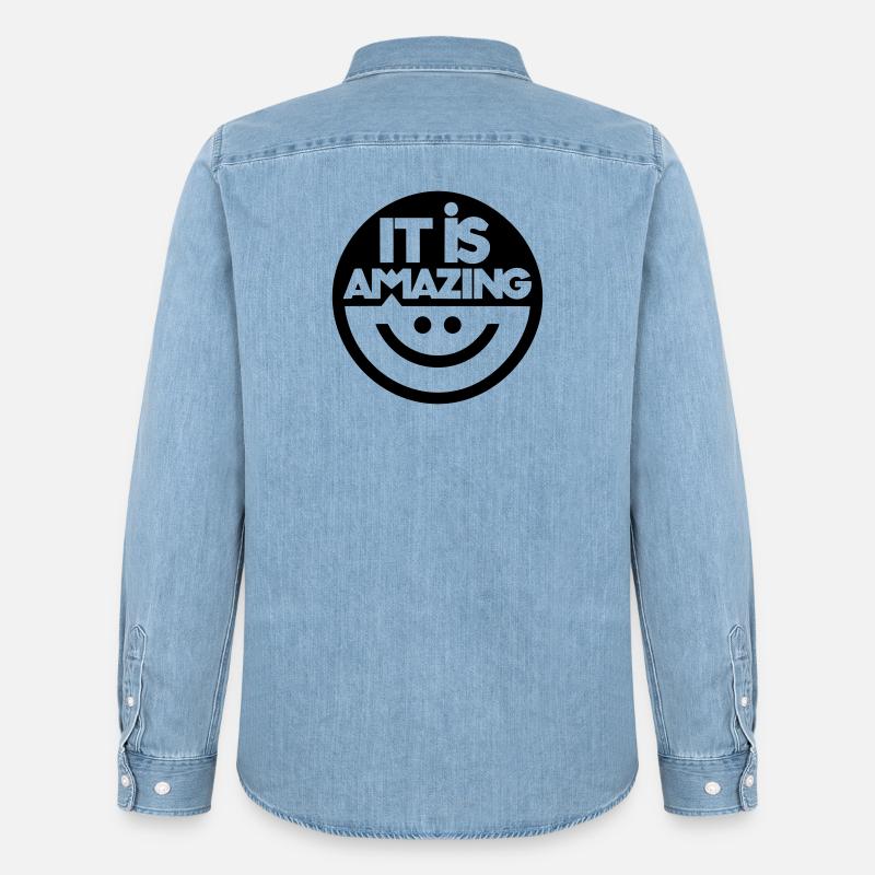 Verblüffend - Männer Jeanshemd Organic von Stanley/Stella - verwaschenes Hellblau