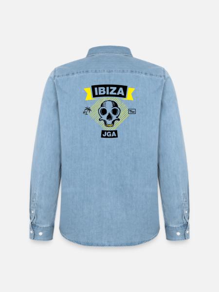 IBIZA – JGA unter Palmen - Männer Jeanshemd Organic von Stanley/Stella - verwaschenes Hellblau