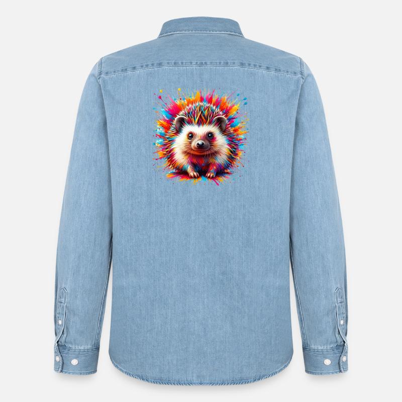 Igel - Männer Jeanshemd Organic von Stanley/Stella - verwaschenes Hellblau