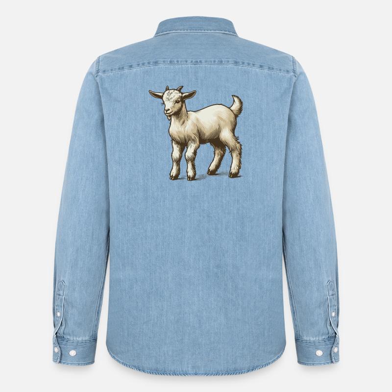 Zicklein - Männer Jeanshemd Organic von Stanley/Stella - verwaschenes Hellblau