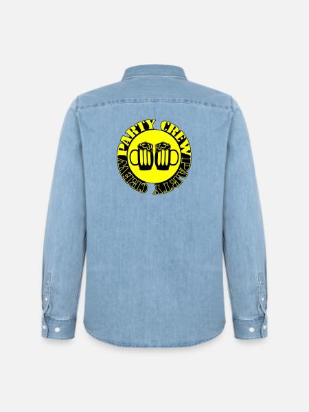 Party Crew Beer - Men’s Organic Denim Shirt by Stanley/Stella - light wash