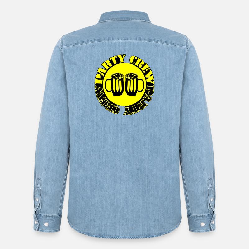 Party Crew Bier - Männer Jeanshemd Organic von Stanley/Stella - verwaschenes Hellblau