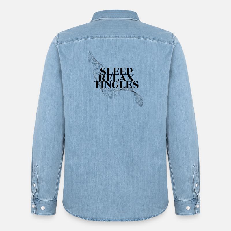ASMR Flow: Sleep, Relax, Tingles - Men’s Organic Denim Shirt by Stanley/Stella - light wash