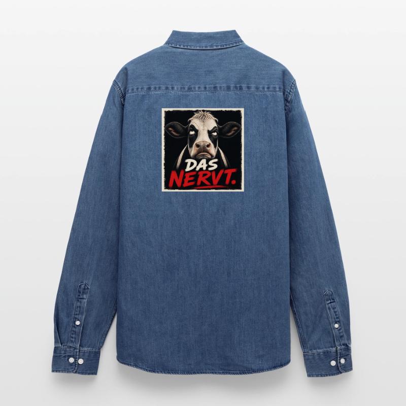 Das nervt - Kuh T-Shirt – Statement oder Geschenk Männer Jeanshemd Organic von Stanley/Stella