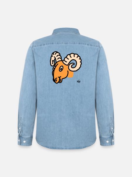 Aries large - Men’s Organic Denim Shirt by Stanley/Stella - light wash