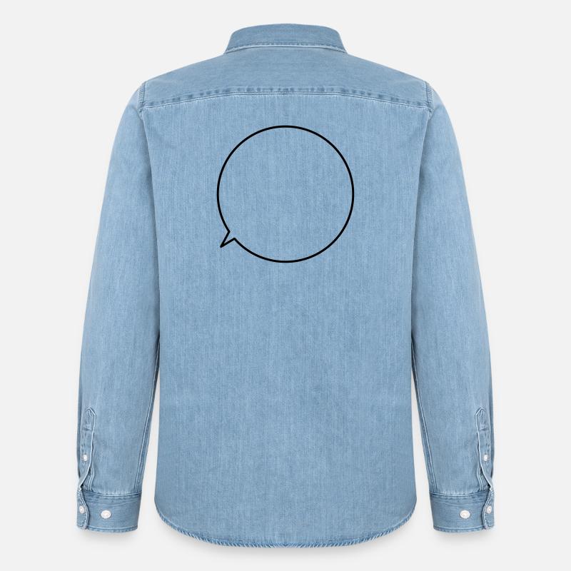 Speech bubble request text customizable - Men’s Organic Denim Shirt by Stanley/Stella - light wash