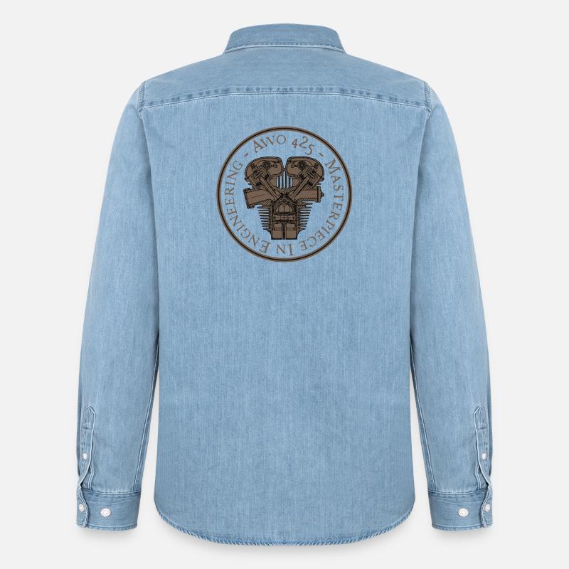 AWO 425 - masterpiece in engineering - brown - Männer Jeanshemd Organic von Stanley/Stella - verwaschenes Hellblau