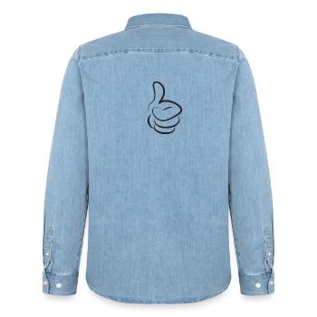 Daumen hoch! - Männer Jeanshemd Organic von Stanley/Stella - verwaschenes Hellblau - Hinten - AI Model Male 185 light (185cm)