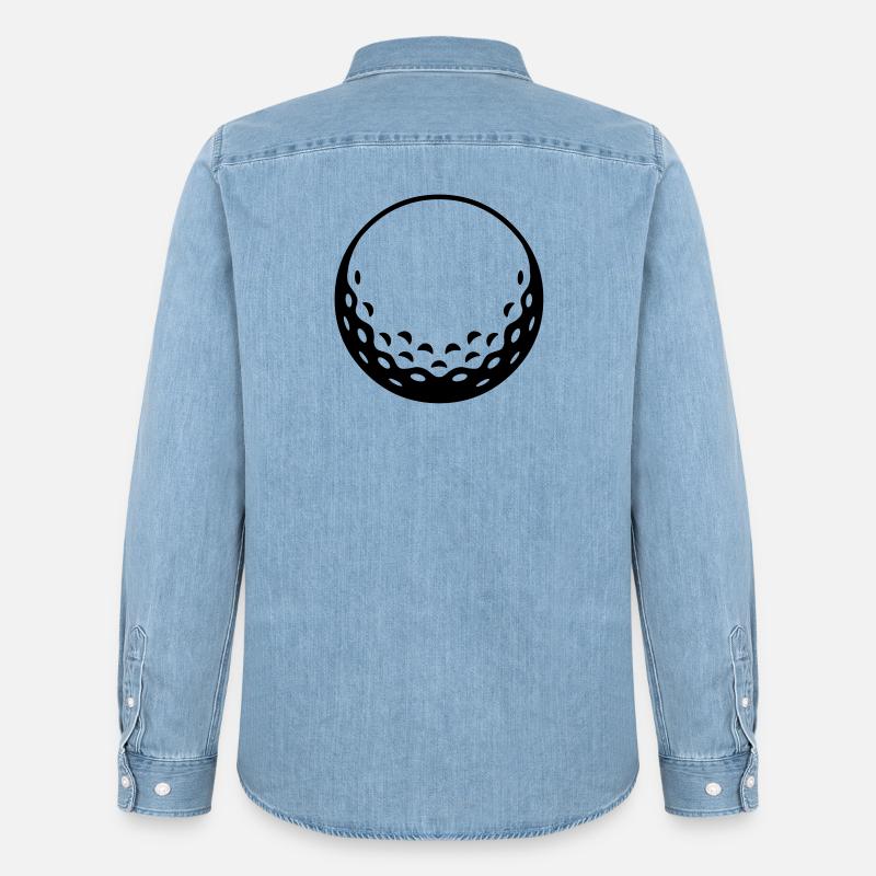 Golfball - einfärbbar - Männer Jeanshemd Organic von Stanley/Stella - verwaschenes Hellblau
