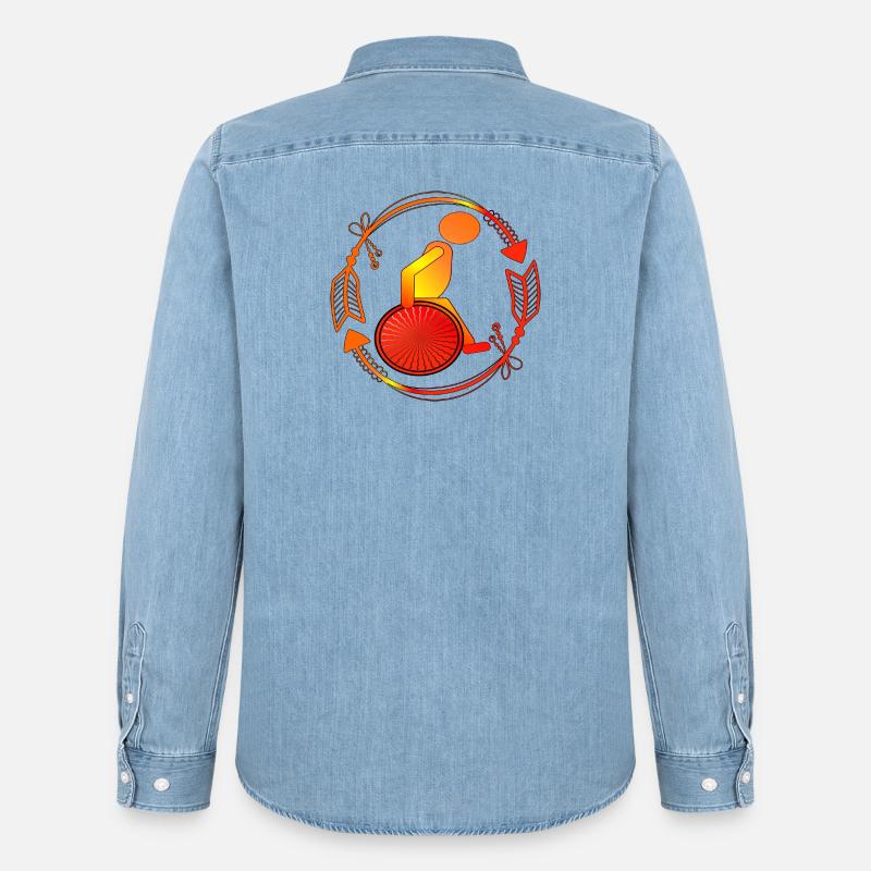Rollstuhllfahrer Gehbehinderung ROLLSTUHL - Männer Jeanshemd Organic von Stanley/Stella - verwaschenes Hellblau