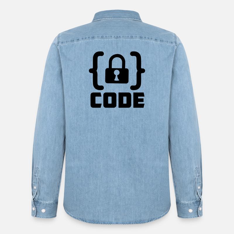 Code mit Sperrprogrammierer - Männer Jeanshemd Organic von Stanley/Stella - verwaschenes Hellblau