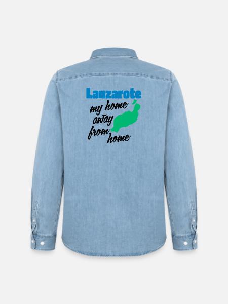 Lanzarote, mein zweites Zuhause - Männer Jeanshemd Organic von Stanley/Stella - verwaschenes Hellblau