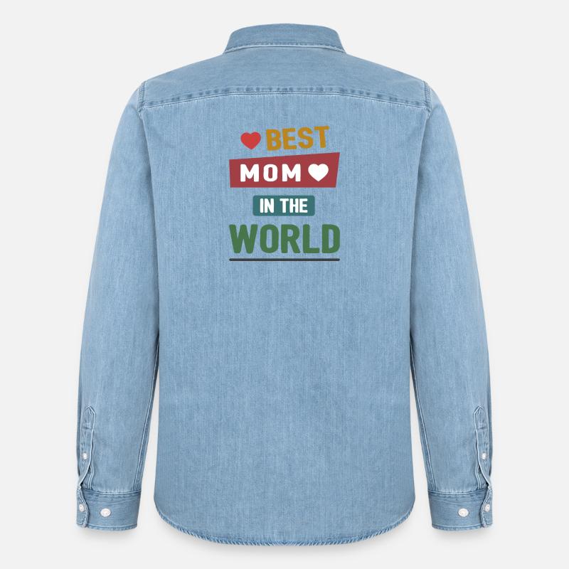 Beste Mutter der Welt - Männer Jeanshemd Organic von Stanley/Stella - verwaschenes Hellblau