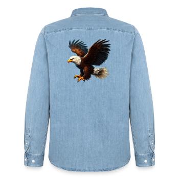 Aigle - Chemise en denim homme bio Stanley/Stella - bleu clair délavé - Dos - AI Model Male 185 light (185cm)