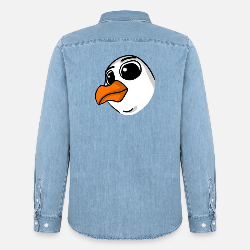 Möwe Kopf - Männer Jeanshemd Organic von Stanley/Stella - verwaschenes Hellblau