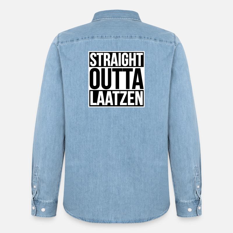 Straight Outta Laatzen - Männer Jeanshemd Organic von Stanley/Stella - verwaschenes Hellblau