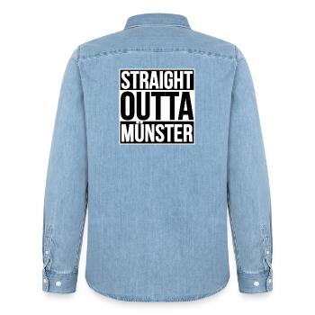Directement hors de Münster - Chemise en denim homme bio Stanley/Stella - bleu clair délavé - Dos - AI Model Male 185 light (185cm)