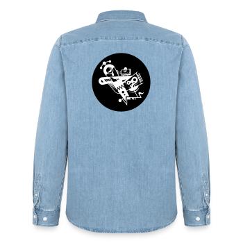 Shard 81 - Men’s Organic Denim Shirt by Stanley/Stella - light wash - Back - AI Model Male 185 light (185cm)