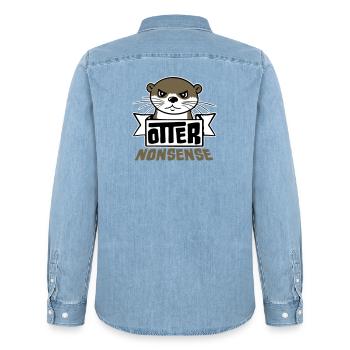 Otter Nonsense Funny Pun Otter Love Saying - Men’s Organic Denim Shirt by Stanley/Stella - light wash - Back - AI Model Male 185 light (185cm)