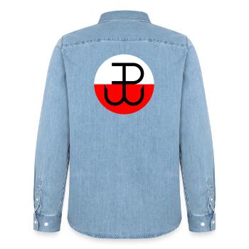 Kotwica, Pologne - Chemise en denim homme bio Stanley/Stella - bleu clair délavé - Dos - AI Model Male 185 light (185cm)