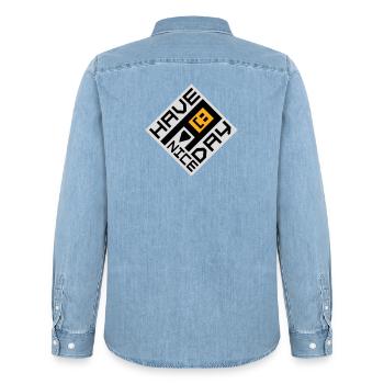 Have A Nice Day Lustig Sarkastischer Spruch Nett - Männer Jeanshemd Organic von Stanley/Stella - verwaschenes Hellblau - Hinten - AI Model Male 185 light (185cm)
