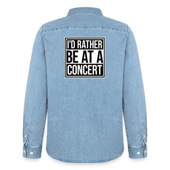 I'd Rather Be At A Concert Lustig Musik Konzert - Men’s Organic Denim Shirt by Stanley/Stella - light wash - Back - AI Model Male 185 light (185cm)