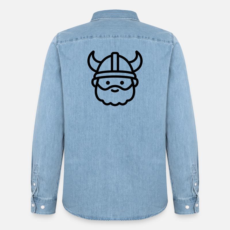 Wikinger - Männer Jeanshemd Organic von Stanley/Stella - verwaschenes Hellblau