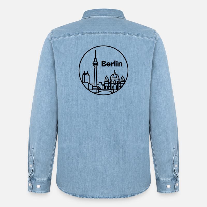 Berlin - Männer Jeanshemd Organic von Stanley/Stella - verwaschenes Hellblau