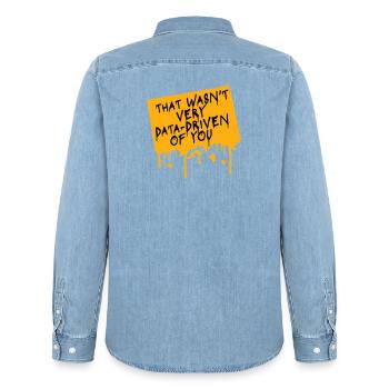 Ce n’était pas très axé sur les données de ta part, nerd drôle - Chemise en denim homme bio Stanley/Stella - bleu clair délavé - Dos - AI Model Male 185 light (185cm)