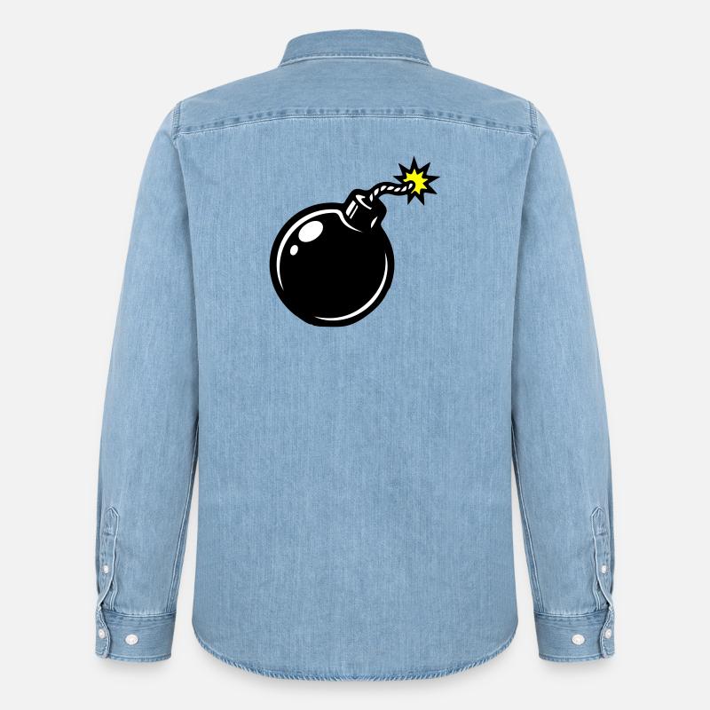 Bomb Comic - Chemise en denim homme bio Stanley/Stella - bleu clair délavé