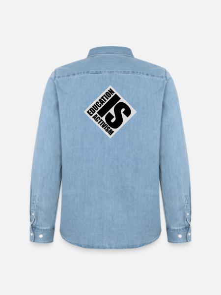 Education Is Activism Bildung Aktivismus Statement - Men’s Organic Denim Shirt by Stanley/Stella - light wash